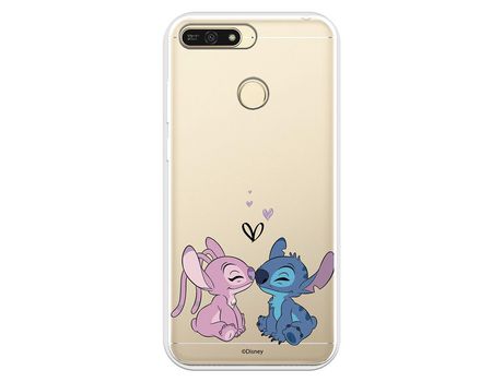 Funda para Huawei Y6 2018 Oficial de Disney Angel & Stitch Beso - Lilo & Stitch