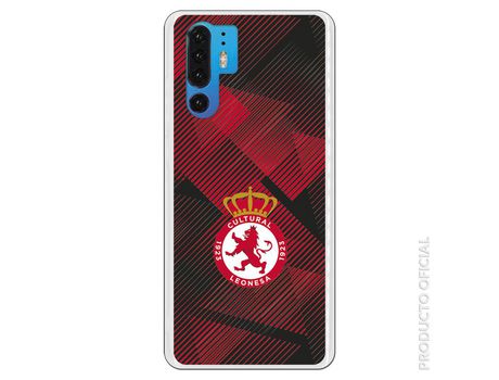 Funda Oficial Cultural y Deportiva Leonesa Escudo trama roja y negra para Huawei P30 Pro