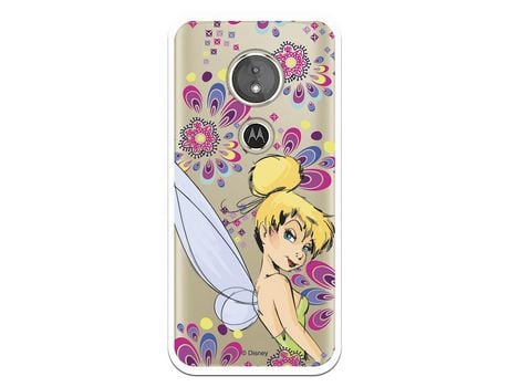 Funda Oficial Disney Campanilla Flores Transparente para Motorola Moto E5 - Peter Pan