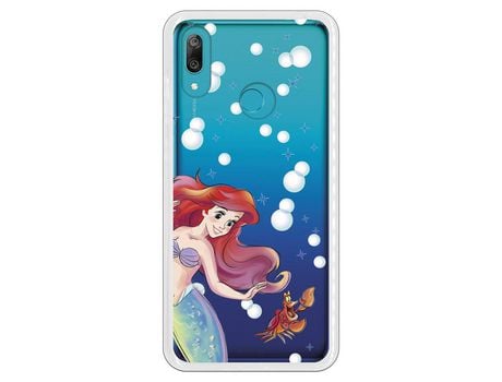 Funda Oficial Disney Sirenita y Sebastian Transparente para Huawei Y7 2019 - La Sirenita