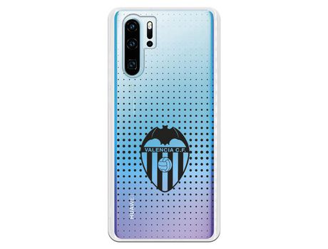 Funda Oficial Valencia Escudo Transparente Negro Trama para Huawei P30 Pro