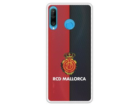 Funda para Huawei P30 Lite del Mallorca RCD Mallorca Diagonales Transparente - Licencia Oficial RCD Mallorca