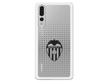 Funda Oficial Valencia Escudo Transparente Negro Trama para Huawei P30