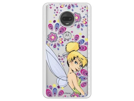 Funda Oficial Disney Campanilla Flores Transparente para Motorola Moto G7 - Peter Pan