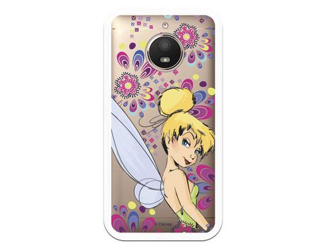 Funda Oficial Disney Campanilla Flores Transparente para Motorola Moto E4 Plus - Peter Pan