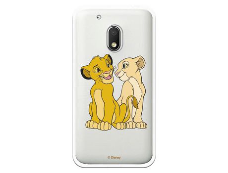 Funda Oficial Disney Simba y Nala transparente para Motorola Moto G4 Play - El Rey León