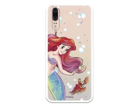 Funda Oficial Disney Sirenita y Sebastian Transparente para Huawei P20 - La Sirenita