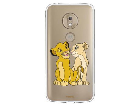 Funda Oficial Disney Simba y Nala transparente para Motorola Moto G7 Play - El Rey León