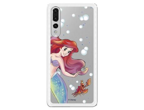 Funda Oficial Disney Sirenita y Sebastian Transparente para Huawei P30 - La Sirenita