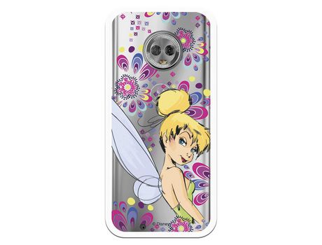 Funda Oficial Disney Campanilla Flores Transparente para Motorola Moto G6 - Peter Pan