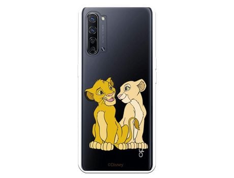 Funda para Oppo Find X2 Neo Oficial de Disney Simba y Nala Silueta - El Rey León