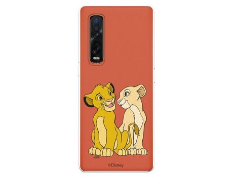 Funda para Oppo Find X2 Pro Oficial de Disney Simba y Nala Silueta - El Rey León