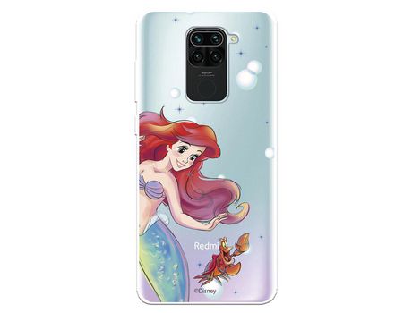 Funda para Xiaomi Redmi Note 9 Oficial de Disney Ariel y Sebastián Burbujas - La Sirenita