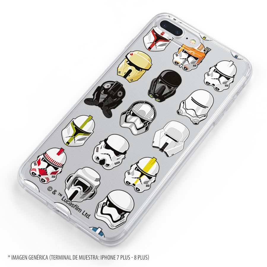 Funda para iPhone 14 Oficial de Star Wars Patrón Cascos - Star Wars