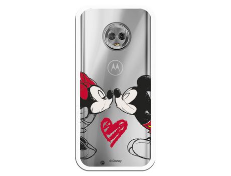 Funda para Motorola Moto G6 Oficial de Disney Mickey y Minnie Beso - Clásicos Disney