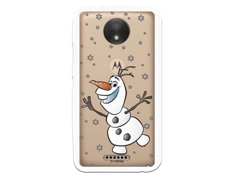 Funda para Motorola Moto C Oficial de Disney Olaf Transparente - Frozen