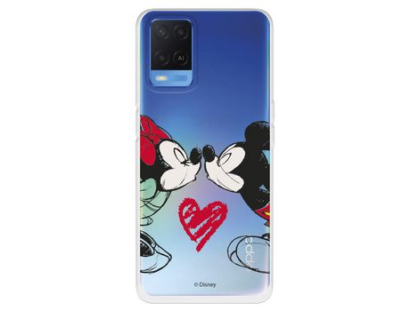 Funda para Oppo A54 4G Oficial de Disney Mickey y Minnie Beso - Clásicos Disney