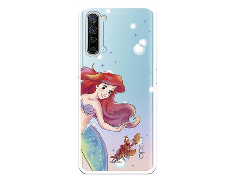 Funda para Oppo Find X2 Lite Oficial de Disney Ariel y Sebastián Burbujas - La Sirenita