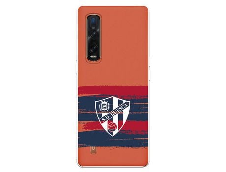 Funda para Oppo Find X2 Pro del Huesca Rayas Transparente - Licencia Oficial SD Huesca