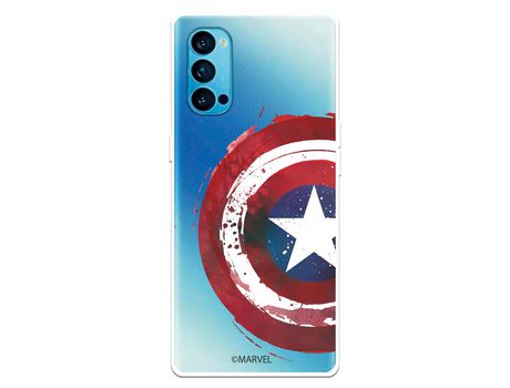 Funda para Oppo Reno 4 Oficial de Marvel Capitan America Escudo Transparente