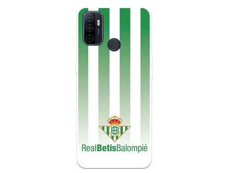 Funda para Oppo A53 del Betis Fondo Rayas Verdiblancas - Licencia Oficial