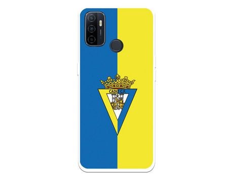 Funda para Oppo A53 del Cádiz Escudo Fondo Bicolor - Licencia Oficial