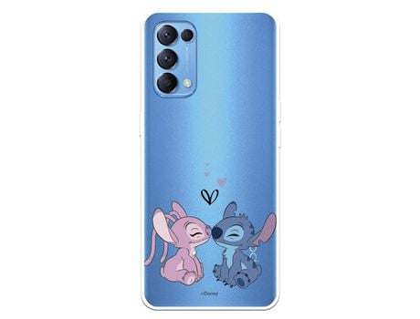 Funda para Oppo Find X3 Lite Oficial de Disney Angel & Stitch Beso - Lilo & Stitch