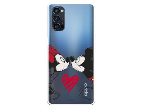 Funda para Oppo Reno 4 Pro Oficial de Disney Mickey y Minnie Beso - Clásicos Disney