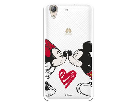 Funda para Huawei Y6 II Oficial de Disney Mickey y Minnie Beso - Clásicos Disney