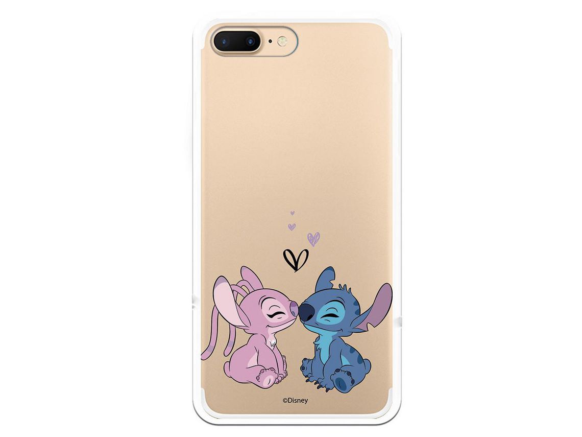 Funda para IPhone 14 Plus Oficial de Disney Angel & Stitch Beso