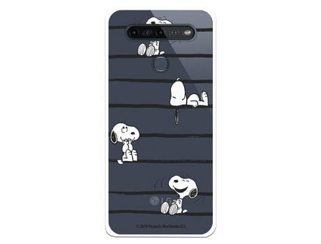 Funda para LG K51S Oficial de Peanuts Snoopy rayas - Snoopy