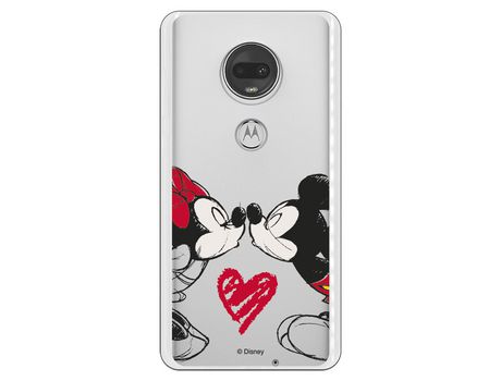 Funda para Motorola Moto G7 Oficial de Disney Mickey y Minnie Beso - Clásicos Disney