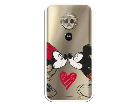 Funda para Motorola Moto G6 Plus Oficial de Disney Mickey y Minnie Beso - Clásicos Disney