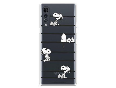 Funda para LG Velvet 5G Oficial de Peanuts Snoopy rayas - Snoopy