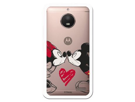 Funda para Motorola Moto E4 Oficial de Disney Mickey y Minnie Beso - Clásicos Disney