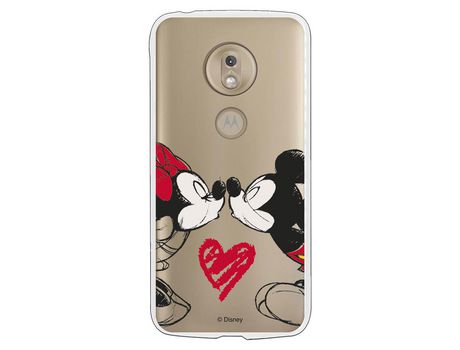 Funda para Motorola Moto G7 Play Oficial de Disney Mickey y Minnie Beso - Clásicos Disney