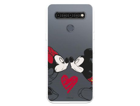 Funda para LG K61 Oficial de Disney Mickey y Minnie Beso - Clásicos Disney