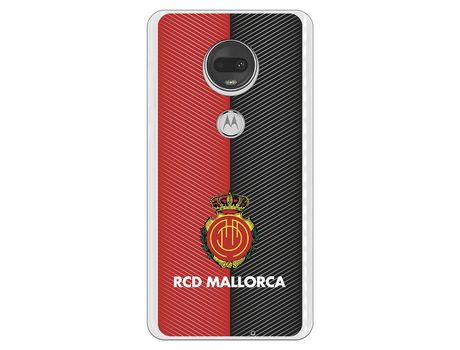 Funda para Motorola Moto G7 del Mallorca RCD Mallorca Diagonales Transparente - Licencia Oficial RCD Mallorca