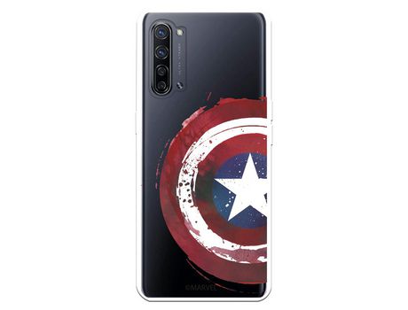 Funda para Oppo Find X2 Neo Oficial de Marvel Capitan America Escudo Transparente