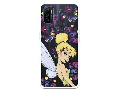 Funda para Oppo A32 Oficial de Disney Campanilla Flores - Peter Pan