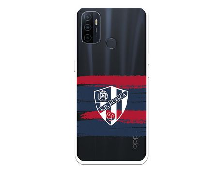 Funda para Oppo A53 del Huesca Rayas Transparente - Licencia Oficial SD Huesca