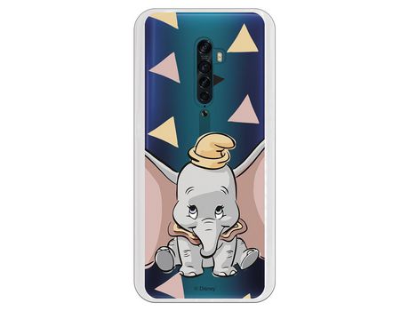 Funda para Oppo Reno2 Oficial de Disney Dumbo Silueta Transparente - Dumbo