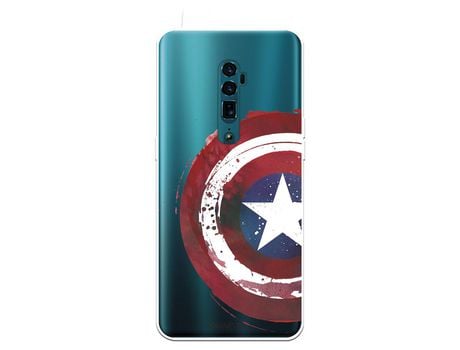 Funda para Oppo Reno 10x Zoom Oficial de Marvel Capitan America Escudo Transparente