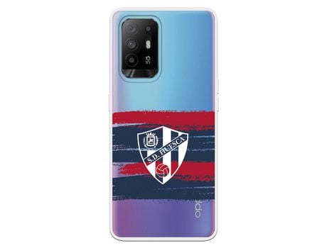 Funda para Oppo A94 5G del Huesca Rayas Transparente - Licencia Oficial SD Huesca