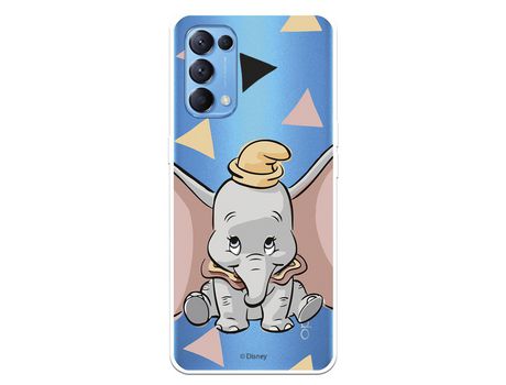 Funda para Oppo Find X3 Lite Oficial de Disney Dumbo Silueta Transparente - Dumbo