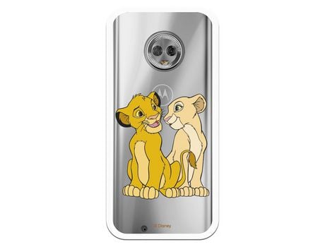 Funda Oficial Disney Simba y Nala transparente para Motorola Moto G6 - El Rey León