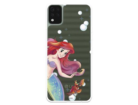 Funda para LG K42 Oficial de Disney Ariel y Sebastián Burbujas - La Sirenita