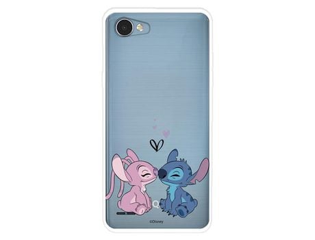 Funda para LG Q6 Oficial de Disney Angel & Stitch Beso - Lilo & Stitch