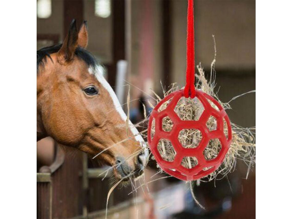 Juego de 2 comederos colgantes de paja para caballos, color rojo | Worten.es