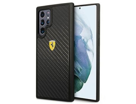 Funda FERRARI Fehcs22Lfcak S22 Ultra S908 Negro/Negro On Track Real Carbon